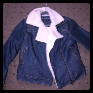 Jean jacket with wool interior